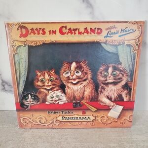 Vintage Days In Catland Vintage Louis Wain repro Panoramic Folded Book-1991
